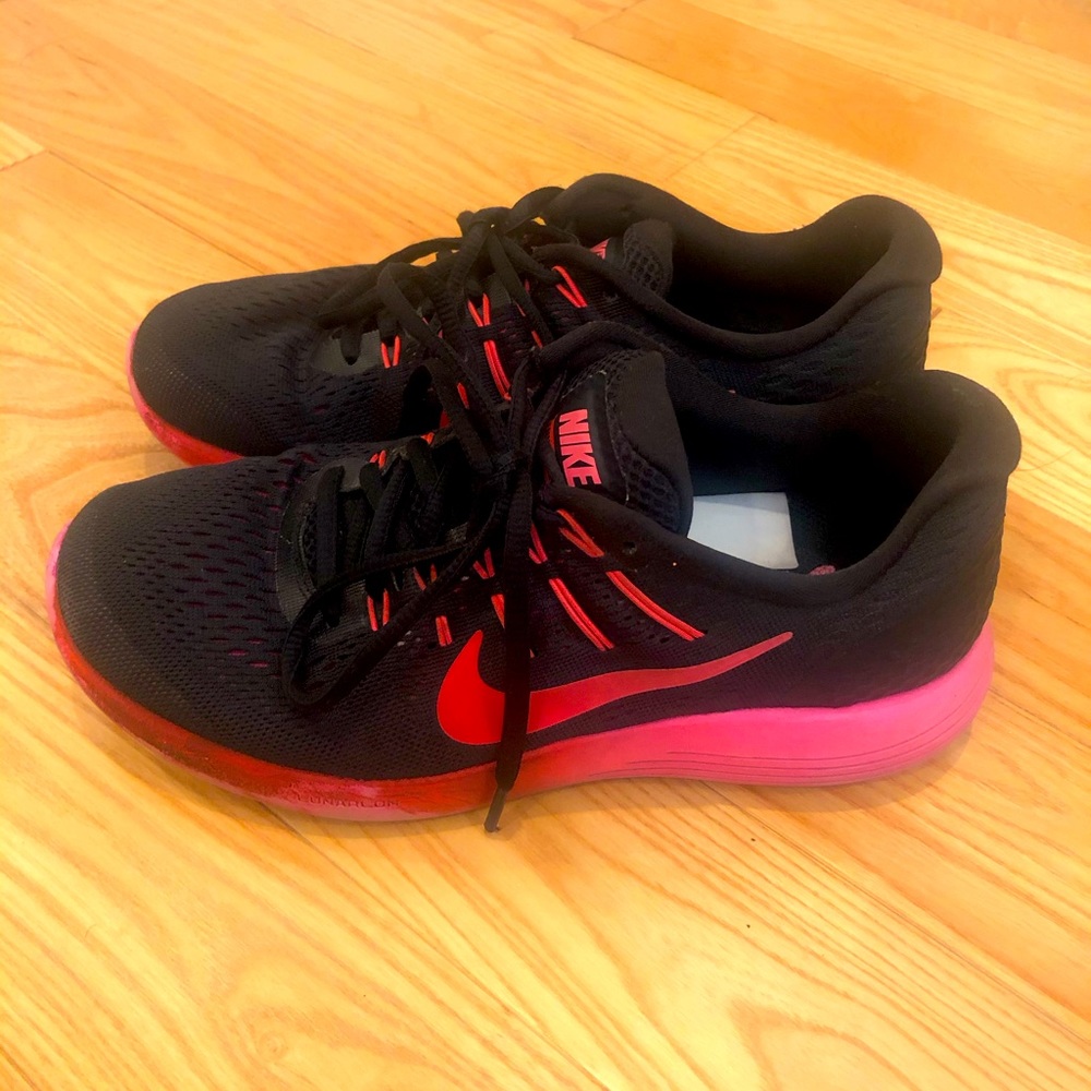 Nike Lunarglide 8 Running Shoes - Black/Pink/Red